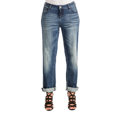 Poetic Justice Womens Mid Rise Mid Belly Boyfriend Jean, Color: Vindisl ...