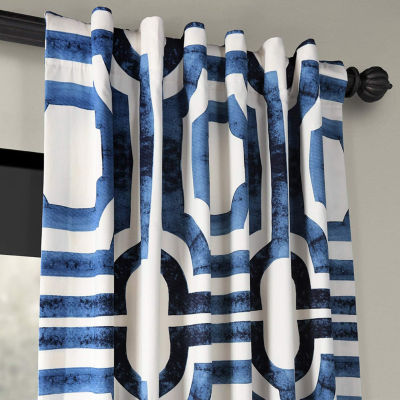 Exclusive Fabrics & Furnishing Mecca 100% Cotton Energy Saving Light-Filtering Rod Pocket Back Tab Single Curtain Panel