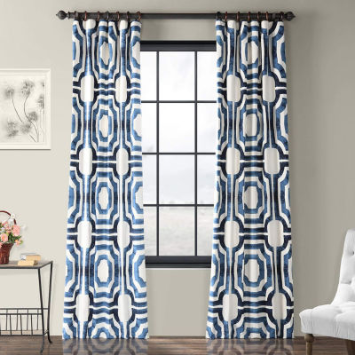 Exclusive Fabrics & Furnishing Mecca 100% Cotton Energy Saving Light-Filtering Rod Pocket Back Tab Single Curtain Panel