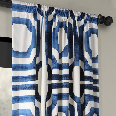 Exclusive Fabrics & Furnishing Mecca 100% Cotton Energy Saving Light-Filtering Rod Pocket Back Tab Single Curtain Panel