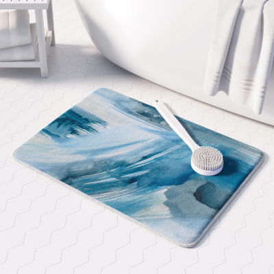 Kathy Ireland Abstract Blues Memory Foam Bath Rug