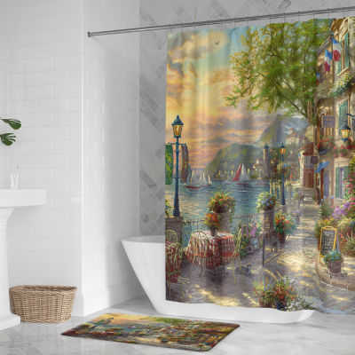 Thomas Kinkade French Riviera Cafe Memory Foam Bath Mat