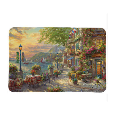 Thomas Kinkade French Riviera Cafe Memory Foam Bath Mat