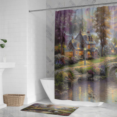 Thomas Kinkade Sunset On Lamplight Memory Foam Bath Mat