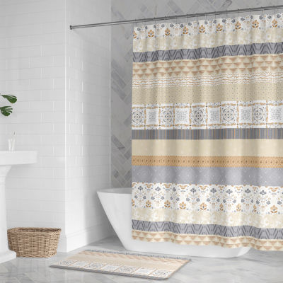 Kathy Ireland Peaceful Elegance Stripe Shower Curtain