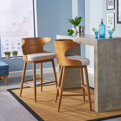Kamryn 2pc Counter Height Upholstered Bar Stools