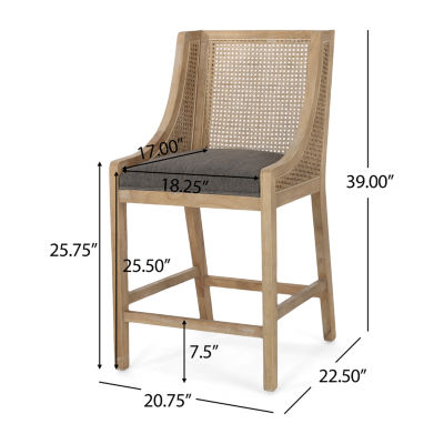 Cataldo 2Pc Counter Height Upholstered Bar Stool