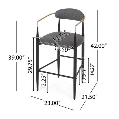 Elmore 2Pc Counter Height Upholstered Bar Stool