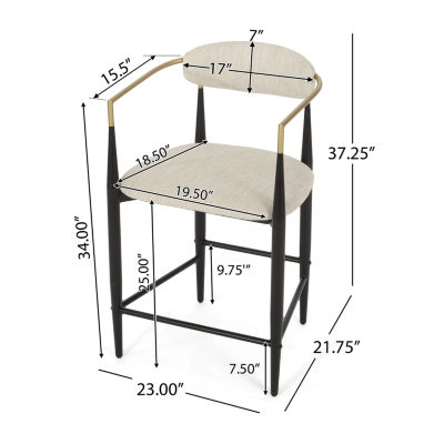 Elmore 2Pc Counter Height Upholstered Bar Stool