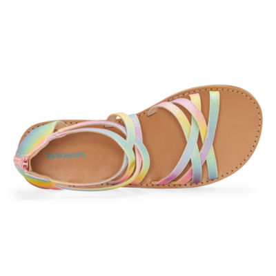 Thereabouts Little & Big Kid Girls Sofia Criss Cross Strap Gladiator Sandals