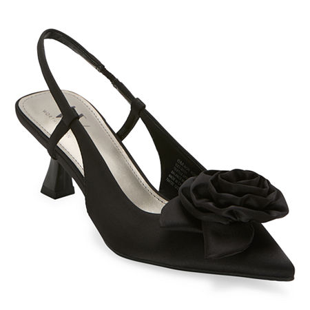 Worthington Womens Rosie Pointed Toe Kitten Heel Pumps, 8 Medium, Black