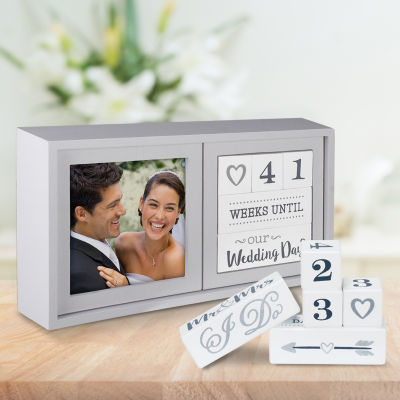 Malden 4"X4" Wedding Countdown Blocks Tabletop Frame