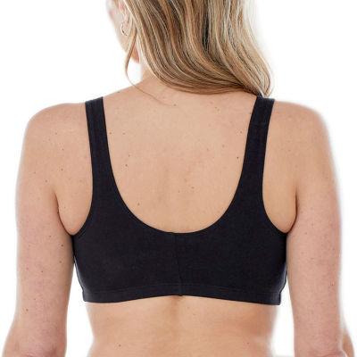 Bestform Unlined Wireless Cotton Stretch Sports Bra with Front Closure