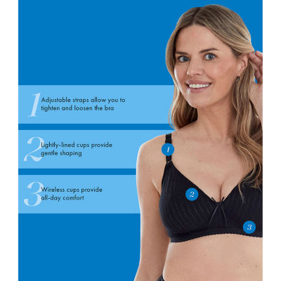Bestform Striped Wireless Cotton Bra with Lightly-Lined Cups-5006248
