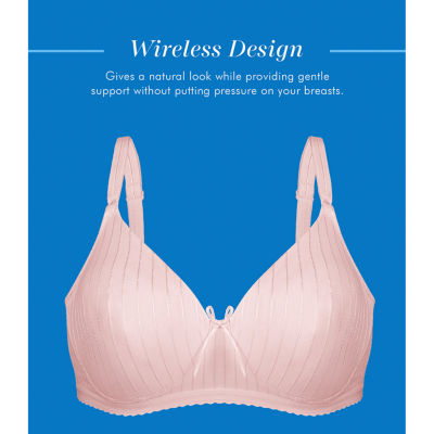 Bestform Striped Wireless Cotton Bra with Lightly-Lined Cups-5006248