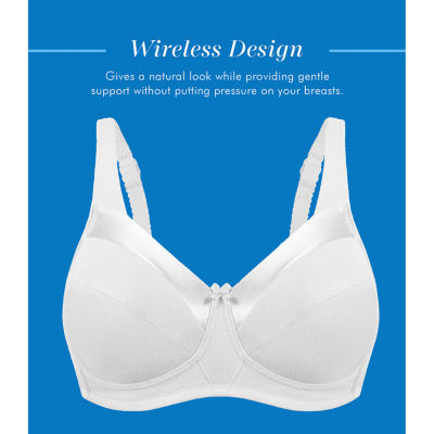 Bestform Satin Trim Wireless Cotton Bra with Unlined Cups-5006715