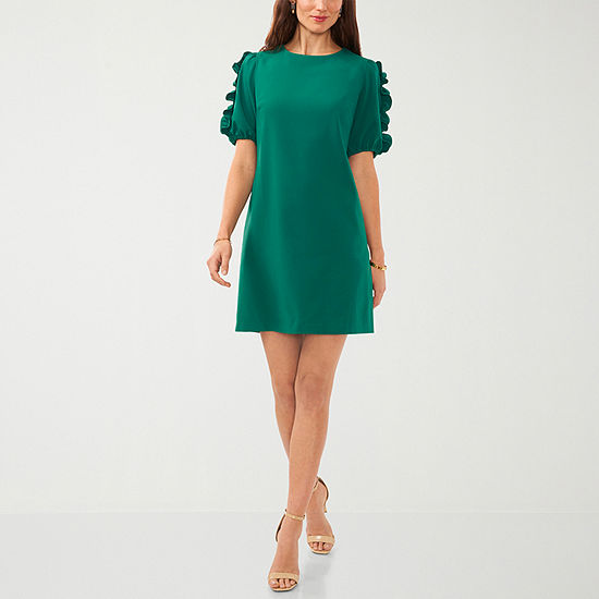 Sam And Jess Short Sleeve Shift Dress, Color: Orchard Green - JCPenney