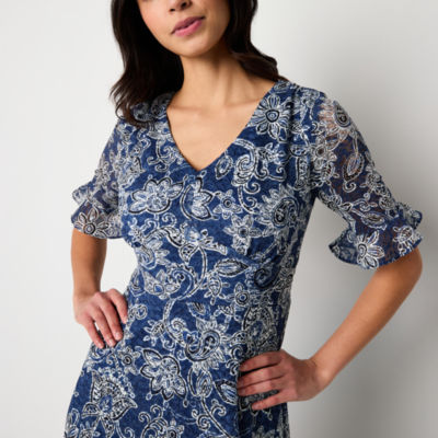 Perceptions short sleeve on sale fit & flare dress