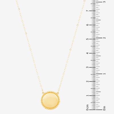 Womens 10K Gold Circle Pendant Necklace