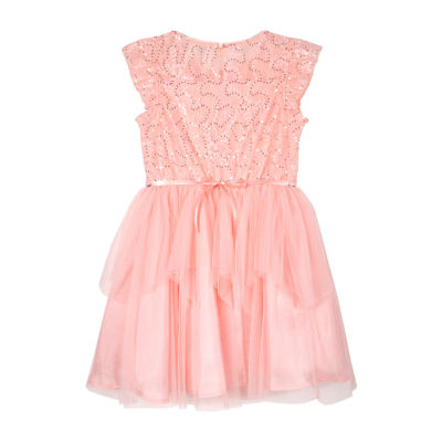 Lilt Big Girls Short Sleeve Ruffled Tutu Dress