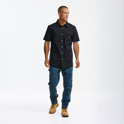 CAT Ripstop Mens Regular Fit Short Sleeve Button-Down Shirt