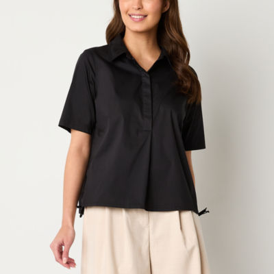 Worthington Womens Short Sleeve Polo Shirt