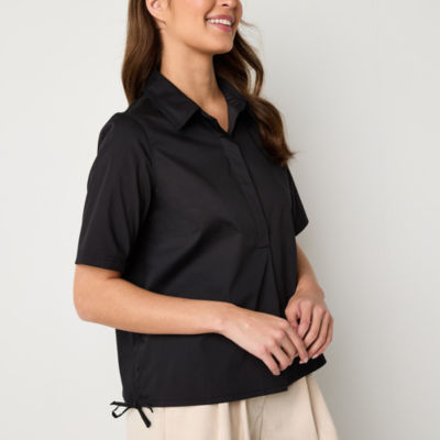 Worthington Womens Short Sleeve Polo Shirt