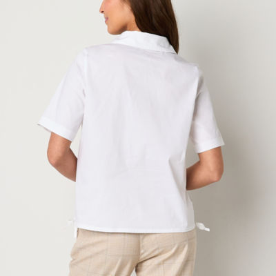 Worthington Womens Short Sleeve Polo Shirt