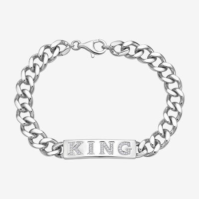 10K White Gold 8 3/4 Inch Semisolid Curb Chain Bracelet