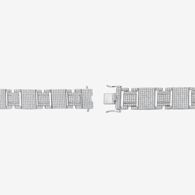 10K White Gold 8 1/2 Inch Semisolid Link Link Bracelet