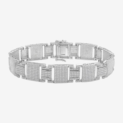 10K White Gold 8 1/2 Inch Semisolid Link Link Bracelet