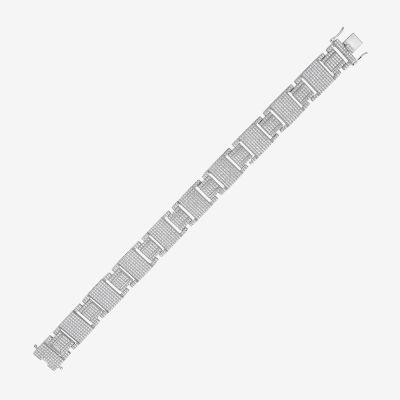 10K White Gold 8 1/2 Inch Semisolid Link Link Bracelet