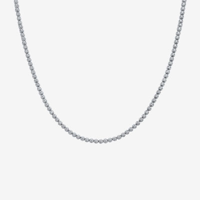 FINE JEWELRY Mens 5/8 CT. T.W. Mined White Diamond 10K White Gold Tennis  Necklaces | Plaza Las Americas