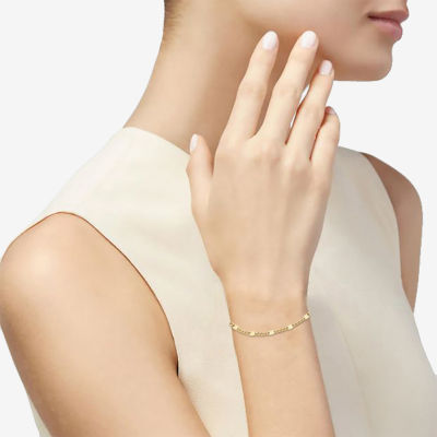 14K Gold Inch Semisolid Figaro Chain Bracelet