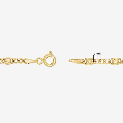 14K Gold Inch Semisolid Figaro Chain Bracelet