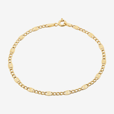 Womens 14K Gold 7.5 Inch Semisolid Figaro Chain Bracelet