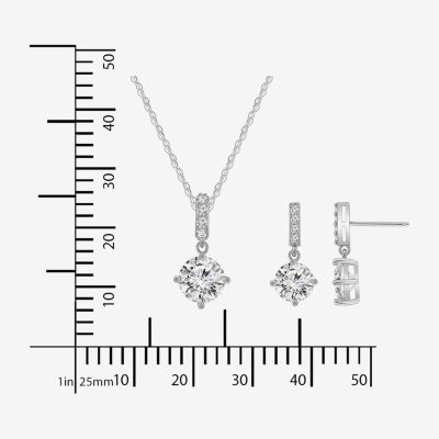 Diamonart White Cubic Zirconia Sterling Silver -pc. Jewelry Set