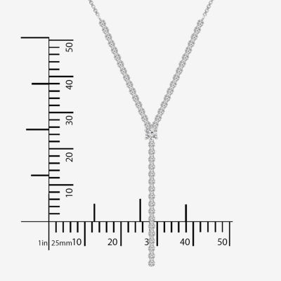 Diamonart Womens White Cubic Zirconia Sterling Silver Y Necklace