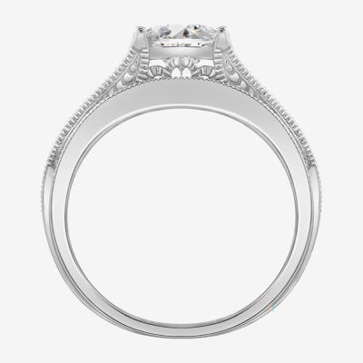 Diamonart Womens Cubic Zirconia Sterling Silver Bridal Set