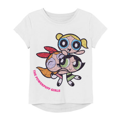 Little & Big Girls Round Neck Short Sleeve Powerpuff Graphic T-Shirt
