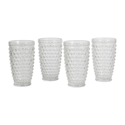 Martha Stewart Chauncey Hobnail 4-pc. Glass Tumbler Set