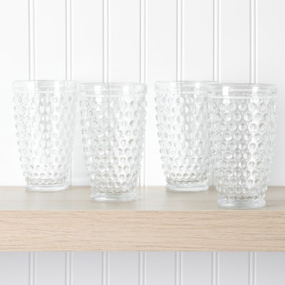 Martha Stewart Chauncey Hobnail 4-pc. Glass Tumbler Set