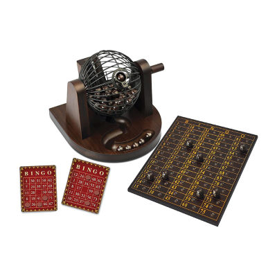 Merchant Ambassador Craftsman Deluxe Wood Bingo Game Set 390 Board Game