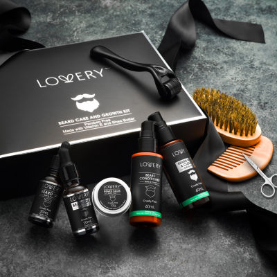 Lovery Men'S 12-Pc. Beard Grooming & Growth Kit Beard Trimming Gift Set