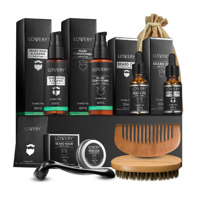 Lovery Men'S 12-Pc. Beard Grooming & Growth Kit Beard Trimming Gift Set