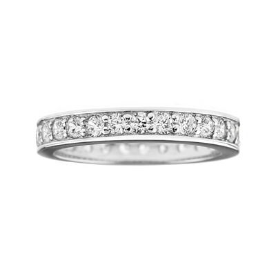 Diamonart® Cubic Zirconia Sterling Silver Eternity Band Ring