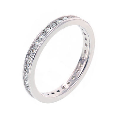 Diamonart® Cubic Zirconia Sterling Silver Eternity Band Ring