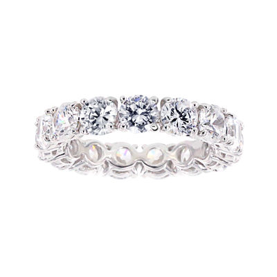 Diamonart® Cubic Zirconia Sterling Silver Eternity Band Ring