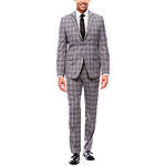 Collection by Michael Strahan  Mens Plaid Slim Fit Suit Jacket