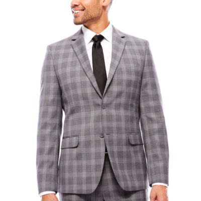 Collection By Michael Strahan Mens Plaid Slim Fit Suit Jacket